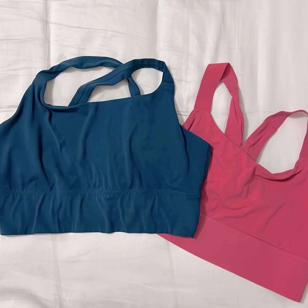 Athleta Teal and Pink Sports Bras